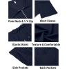COOFANDY Mens Tracksuit Casual 2 Piece Quarter Zip Polo Shirt and Shorts Set Athletic Jogging Sports Outfits(Dark Blue)