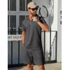 COOFANDY Mens Tracksuit Casual 2 Piece Quarter Zip Polo Shirt and Shorts Set Athletic Jogging Sports Outfits(Dark Grey)