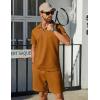 COOFANDY Mens Tracksuit Casual 2 Piece Quarter Zip Polo Shirt and Shorts Set Athletic Jogging Sports Outfits(Light Brown)