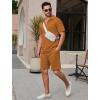 COOFANDY Mens Tracksuit Casual 2 Piece Quarter Zip Polo Shirt and Shorts Set Athletic Jogging Sports Outfits(Light Brown)