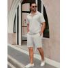 COOFANDY Mens Tracksuit Casual 2 Piece Quarter Zip Polo Shirt and Shorts Set Athletic Jogging Sports Outfits(Light Grey)