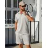 COOFANDY Mens Tracksuit Casual 2 Piece Quarter Zip Polo Shirt and Shorts Set Athletic Jogging Sports Outfits(Light Grey)