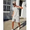 COOFANDY Mens Tracksuit Casual 2 Piece Quarter Zip Polo Shirt and Shorts Set Athletic Jogging Sports Outfits(Light Grey)