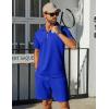 COOFANDY Mens Tracksuit Casual 2 Piece Quarter Zip Polo Shirt and Shorts Set Athletic Jogging Sports Outfits(Sapphire)