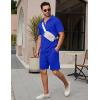 COOFANDY Mens Tracksuit Casual 2 Piece Quarter Zip Polo Shirt and Shorts Set Athletic Jogging Sports Outfits(Sapphire)