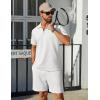 COOFANDY Mens Tracksuit Casual 2 Piece Quarter Zip Polo Shirt and Shorts Set Athletic Jogging Sports Outfits(White)