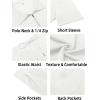 COOFANDY Mens Tracksuit Casual 2 Piece Quarter Zip Polo Shirt and Shorts Set Athletic Jogging Sports Outfits(White)