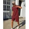 COOFANDY Mens Tracksuit Casual 2 Piece Quarter Zip Polo Shirt and Shorts Set Athletic Jogging Sports Outfits(Wine Red)