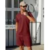 COOFANDY Mens Tracksuit Casual 2 Piece Quarter Zip Polo Shirt and Shorts Set Athletic Jogging Sports Outfits(Wine Red)