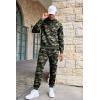 COOFANDY Men’s Tracksuits 2 Pieces Waffle Hoodies Sweatsuit Sets Sports Jogging Suit Set(Army Green Camo)