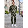 COOFANDY Men’s Tracksuits 2 Pieces Waffle Hoodies Sweatsuit Sets Sports Jogging Suit Set(Army Green Camo)