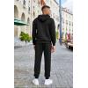 COOFANDY Men’s Tracksuits 2 Pieces Waffle Hoodies Sweatsuit Sets Sports Jogging Suit Set(Black)