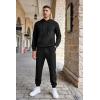 COOFANDY Men’s Tracksuits 2 Pieces Waffle Hoodies Sweatsuit Sets Sports Jogging Suit Set(Black)