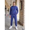 COOFANDY Men’s Tracksuits 2 Pieces Waffle Hoodies Sweatsuit Sets Sports Jogging Suit Set(Blue)