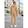 COOFANDY Men’s Tracksuits 2 Pieces Waffle Hoodies Sweatsuit Sets Sports Jogging Suit Set(Khaki)