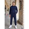 COOFANDY Men’s Tracksuits 2 Pieces Waffle Hoodies Sweatsuit Sets Sports Jogging Suit Set(Navy Blue)