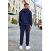 COOFANDY Men’s Tracksuits 2 Pieces Waffle Hoodies Sweatsuit Sets Sports Jogging Suit Set(Navy Blue)