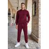 COOFANDY Men’s Tracksuits 2 Pieces Waffle Hoodies Sweatsuit Sets Sports Jogging Suit Set(Wine Red)