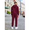COOFANDY Men’s Tracksuits 2 Pieces Waffle Hoodies Sweatsuit Sets Sports Jogging Suit Set(Wine Red)