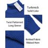 COOFANDY Men’s Turtleneck Jumper Long Sleeve Turtleneck Warm Knitted Plain Sweater Casual Slim Fit Winter Sweater(Blue)