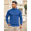 COOFANDY Men’s Turtleneck Jumper Long Sleeve Turtleneck Warm Knitted Plain Sweater Casual Slim Fit Winter Sweater(Blue)