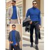 COOFANDY Men’s Turtleneck Jumper Long Sleeve Turtleneck Warm Knitted Plain Sweater Casual Slim Fit Winter Sweater(Blue)