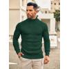 COOFANDY Men’s Turtleneck Jumper Long Sleeve Turtleneck Warm Knitted Plain Sweater Casual Slim Fit Winter Sweater(Green)