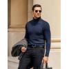 COOFANDY Men’s Turtleneck Jumper Long Sleeve Turtleneck Warm Knitted Plain Sweater Casual Slim Fit Winter Sweater(Navy Blue)