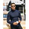 COOFANDY Men’s Turtleneck Jumper Long Sleeve Turtleneck Warm Knitted Plain Sweater Casual Slim Fit Winter Sweater(Navy Blue)