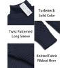COOFANDY Men’s Turtleneck Jumper Long Sleeve Turtleneck Warm Knitted Plain Sweater Casual Slim Fit Winter Sweater(Navy Blue)