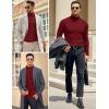 COOFANDY Men’s Turtleneck Jumper Long Sleeve Turtleneck Warm Knitted Plain Sweater Casual Slim Fit Winter Sweater(Wine Red)