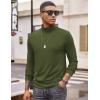 COOFANDY Men’s Turtleneck T Shirt Long Sleeve Pullover Sweater Slim Fit Lightweight Thermal Undershirt Tops(Army Green)