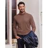 COOFANDY Men’s Turtleneck T Shirt Long Sleeve Pullover Sweater Slim Fit Lightweight Thermal Undershirt Tops(Brown)