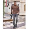 COOFANDY Men’s Turtleneck T Shirt Long Sleeve Pullover Sweater Slim Fit Lightweight Thermal Undershirt Tops(Brown)