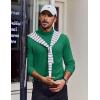 COOFANDY Men’s Turtleneck T Shirt Long Sleeve Pullover Sweater Slim Fit Lightweight Thermal Undershirt Tops(Green)