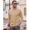 COOFANDY Men’s Turtleneck T Shirt Long Sleeve Pullover Sweater Slim Fit Lightweight Thermal Undershirt Tops(Khaki)
