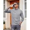 COOFANDY Men’s Turtleneck T Shirt Long Sleeve Pullover Sweater Slim Fit Lightweight Thermal Undershirt Tops(Light Grey)