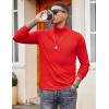 COOFANDY Men’s Turtleneck T Shirt Long Sleeve Pullover Sweater Slim Fit Lightweight Thermal Undershirt Tops(Red)