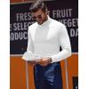 COOFANDY Men’s Turtleneck T Shirt Long Sleeve Pullover Sweater Slim Fit Lightweight Thermal Undershirt Tops(White)