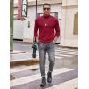 COOFANDY Men’s Turtleneck T Shirt Long Sleeve Pullover Sweater Slim Fit Lightweight Thermal Undershirt Tops(Wine Red)