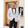 COOFANDY Men’s Tuxedo Jacket One Button Dress Suit Blazer Jacket for Wedding Dinner Prom Party(01_white)
