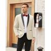 COOFANDY Men’s Tuxedo Jacket One Button Dress Suit Blazer Jacket for Wedding Dinner Prom Party(Beige)