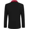 COOFANDY Men’s Tuxedo Jacket One Button Dress Suit Blazer Jacket for Wedding Dinner Prom Party(Black Red)