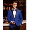 COOFANDY Men’s Tuxedo Jacket One Button Dress Suit Blazer Jacket for Wedding Dinner Prom Party(Blue)