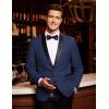 COOFANDY Men’s Tuxedo Jacket One Button Dress Suit Blazer Jacket for Wedding Dinner Prom Party(Blue(jacquard))