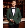 COOFANDY Men’s Tuxedo Jacket One Button Dress Suit Blazer Jacket for Wedding Dinner Prom Party(Deep Green)