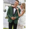 COOFANDY Men’s Tuxedo Jacket One Button Dress Suit Blazer Jacket for Wedding Dinner Prom Party(Deep Green)