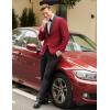 COOFANDY Men’s Tuxedo Jacket One Button Dress Suit Blazer Jacket for Wedding Dinner Prom Party(Red)