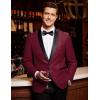 COOFANDY Men’s Tuxedo Jacket One Button Dress Suit Blazer Jacket for Wedding Dinner Prom Party(Red(jacquard))