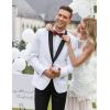 COOFANDY Men’s Tuxedo Jacket One Button Dress Suit Blazer Jacket for Wedding Dinner Prom Party(White(jacquard))